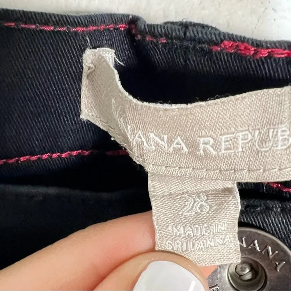 Banana Republic black coated mid rise skinny jeans jeggings size 28 B152 - Picture 2 of 4